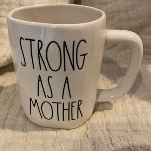 Rae Dunn Strong as a Mother coffee mug.